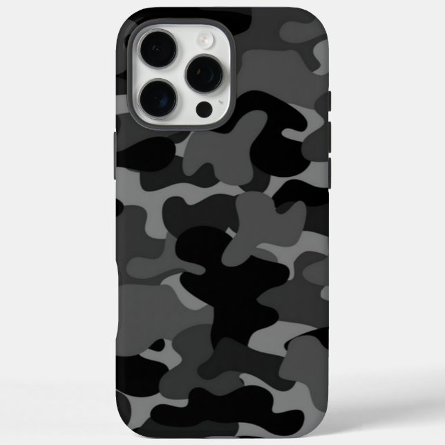 Grau-Schwarz-Camouflage Case-Mate iPhone Hülle (Rückseite)