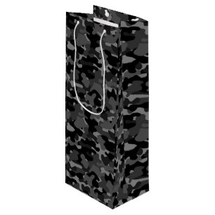 Grau-Schwarz-Camouflage Geschenktüte Für Weinflaschen