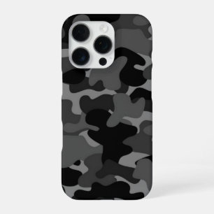 Grau-Schwarz-Camouflage iPhone 16 Pro Hülle