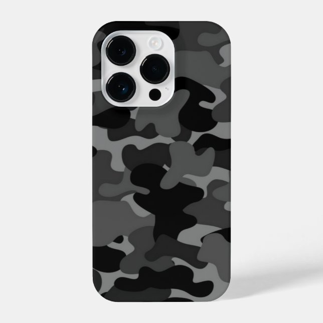 Grau-Schwarz-Camouflage iPhone Hülle (Rückseite)