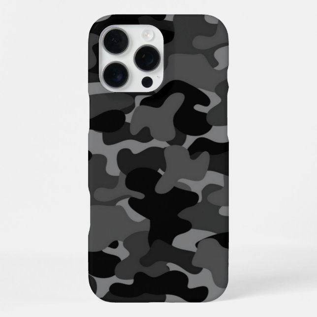 Grau-Schwarz-Camouflage iPhone Hülle (Rückseite)
