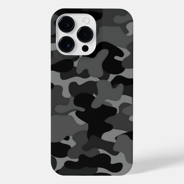 Grau-Schwarz-Camouflage iPhone Hülle (Rückseite)
