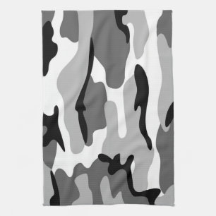 Grau & Schwarz Camouflage Küchentuch