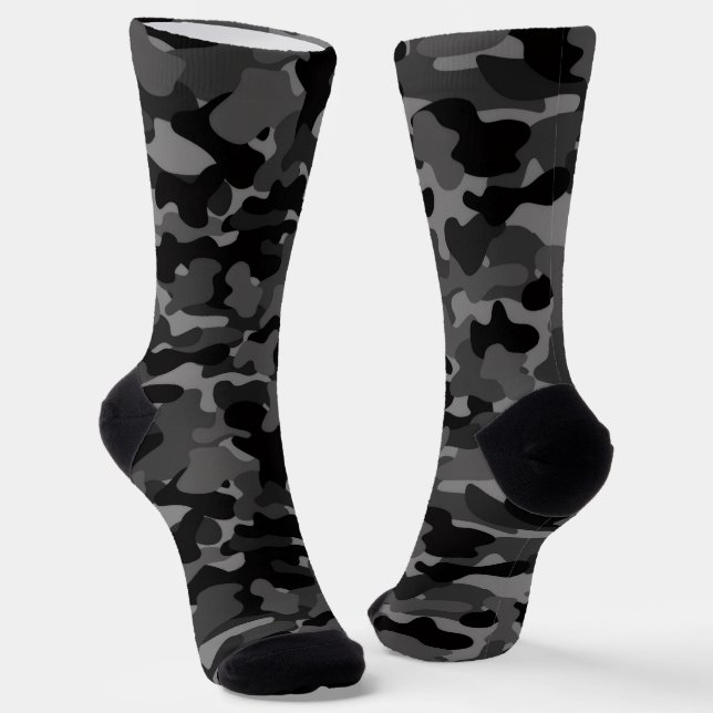 Grau-Schwarz-Camouflage Socken (Gewinkelt)