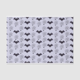 GRAU & SCHWARZ HALLOWEEN BATS & SPIDER WEBS SEIDENPAPIER