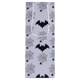GRAU & SCHWARZ HALLOWEEN SPIDER WEBS BATTEN GESCHENKTÜTE FÜR WEINFLASCHEN