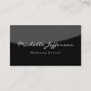 Grau Schwarz Make-up Artist Script Business Card Visitenkarte
