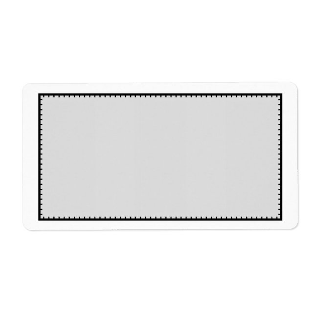 Grau-schwarz-Stitched Border Shipping Address Labe (Vorne)
