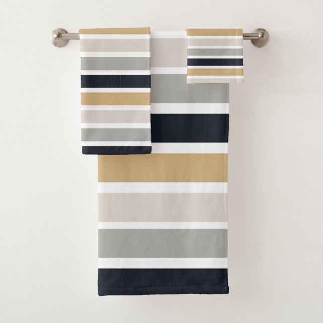 Grau, Schwarz und Tan Badhandtuch Set (Insitu)