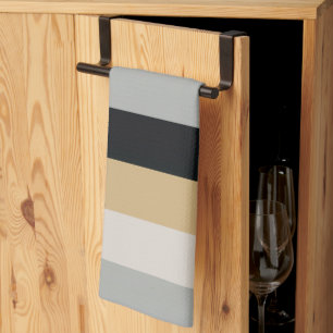 Grau, Schwarz und Tan Geschirrtuch