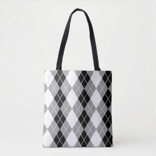 Grau Schwarz Weiß Argyle-Diamant-Design 