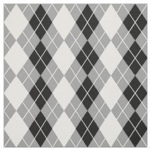 Grau Schwarz Weiß Argyle Diamant Design Stoff