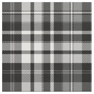 Grau Schwarz Weiß Kariert Tartan  Stoff