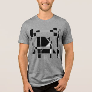 Grau Schwarz Weiß Spielbrett Geometrisch MCM-inspi Tri-Blend Shirt
