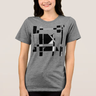 Grau Schwarz Weiß Spielbrett Geometrisch MCM-inspi Tri-Blend Shirt