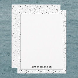 Grau - Schwarze Marmorsplitter Terrazzo-Muster Rah Mitteilungskarte
