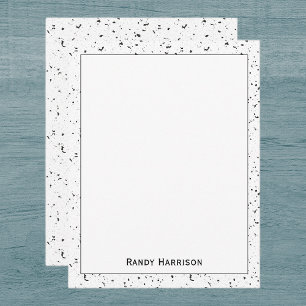 Grau - Schwarze Marmorsplitter Terrazzo-Muster Rah Mitteilungskarte