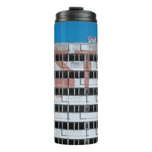 GRAU-SCHWARZE POST-LAMPE THERMOSBECHER