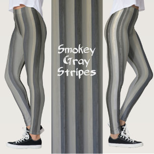 Grau-schwarze rauchige monochrome Streifen Leggings