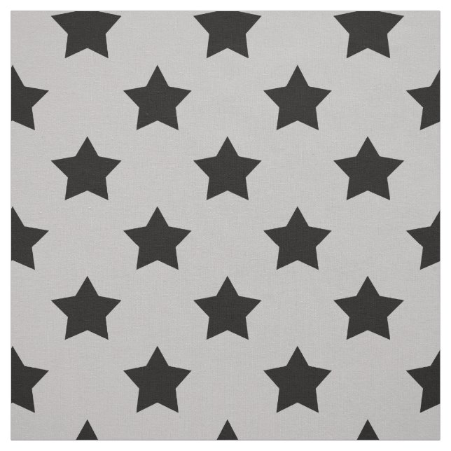 Grau schwarze Sterne Muster dekorativ Textil Stoff (Muster)