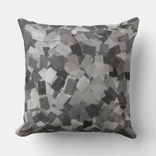 Grau Schwarzer Kubismus Abstractes Muster Kissen