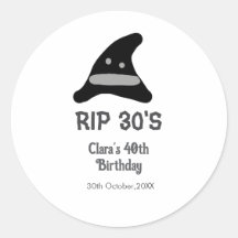 Grau schwarzer RIP 30er 40. Geburtstag Hexenhut Ha