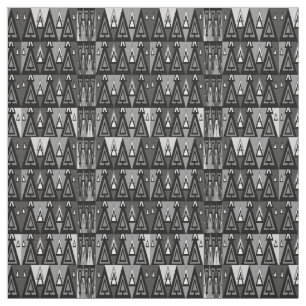 Grau-schwarzes geometrisches Dreiecks-Muster, Stoff