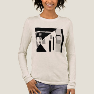 Grau schwarzes geometrisches schräges MCM-Look-Abs Tri-Blend Shirt
