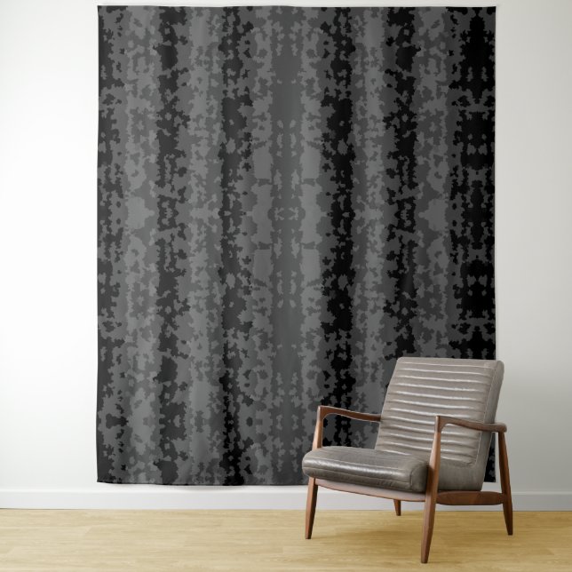 Grau Schwarzes Unregelmäßiges Abstractes Musterdes Wandteppich (Beispiel)