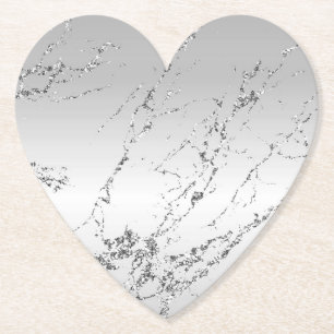 Grau silber glitzerndes falsches Glitter Untersetzer