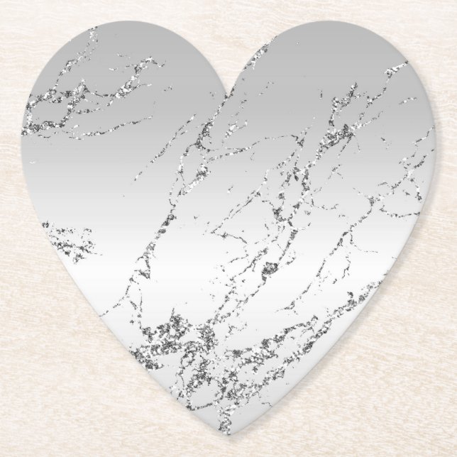 Grau silber glitzerndes falsches Glitter Untersetzer (Vorderseite)
