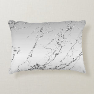 Grau Silber Glitzerndes Faux Glitter Dekokissen