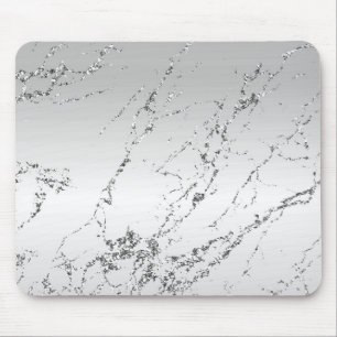 Grau Silber Glitzerndes Faux Glitter Mousepad