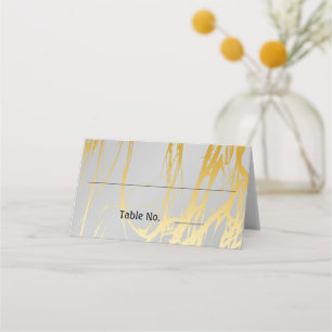 Grau Silber mit goldenen Linien Hochzeit Platzkarte