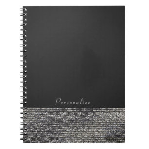 Grau & Silber Modern Glamour Pailletten Chic Elega Notizblock