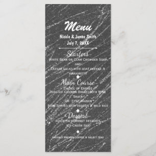 Grau & Silber Moderne Glamour Marmor Streifen Part Menükarte