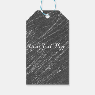 Grau & Silber Moderner Glamour Marmor Streifen Par Geschenkanhänger