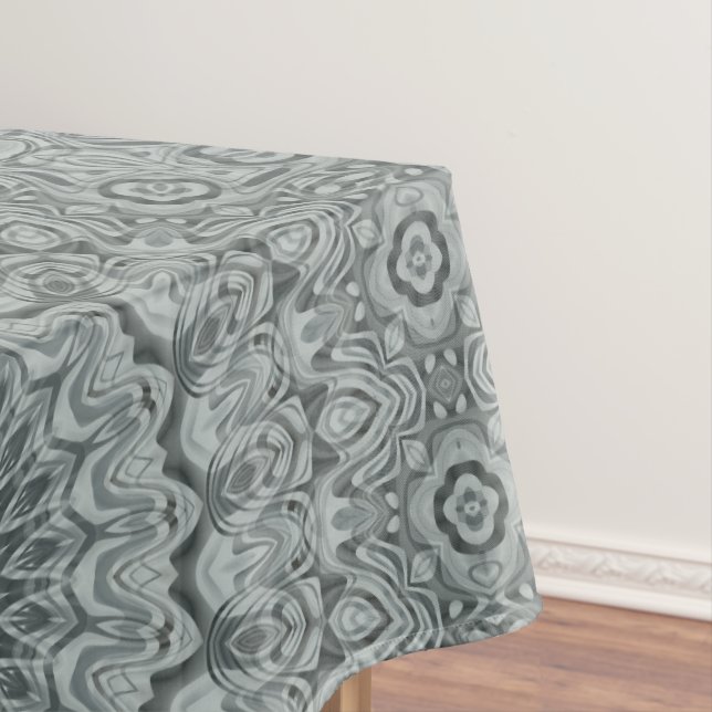 Grau-silbernes Mandala-Musterdesign Tischdecke (Beispiel)