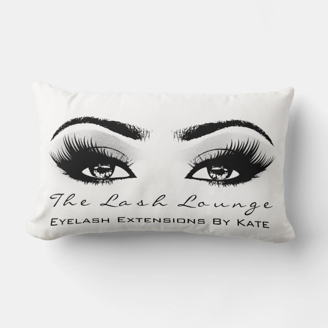 Grau Silver Glitzer Wellness-Center Makeup Lashes  Lendenkissen (Vorderseite)