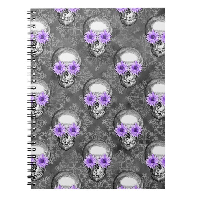 Grau Skull Note book Notizblock (Vorderseite)
