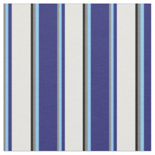 Grau, Sky Blue, Midnight Blue, Mint Cream & Black Stoff