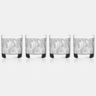 Grau "Stone Mosaic Cascade" Marmortextur Drinkwa Whiskyglas