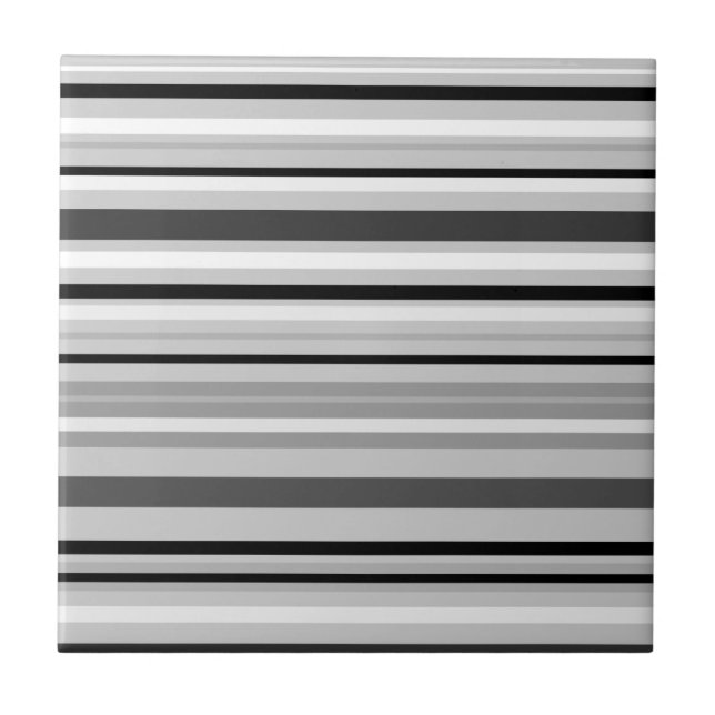 Grau-Streifen, klein (4,25" x 4,25") Fliese (Vorderseite)