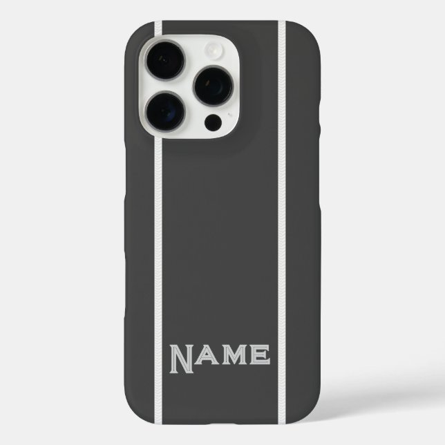 Grau+ Streifen personalisieren Case-Mate iPhone Hülle (Rückseite)