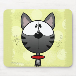 Grau Striped Kitty Mousepad