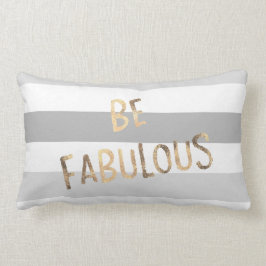 Grau Stripes Gold ist fabelhaft Lendenkissen