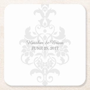 Grau-subtile Damask Paper-Untersetzer Rechteckiger Pappuntersetzer