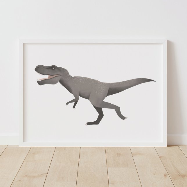 Grau T Rex Dinosaur Kinder Zimmerposter Poster (Von Creator hochgeladen)