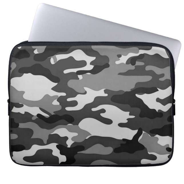 Grau-Tarnung| Neopren-Laptop Laptopschutzhülle (Vorderseite)