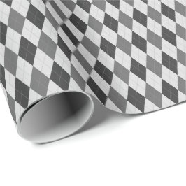 Grau Tones Raute Wrapping Paper Geschenkpapier